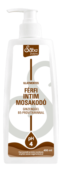 SÁBA Férfi intim mosakodó gél illatmentes - SA23_04_intim_ferfi_illatmentes_mosakodo_flakon_400ml-920x814