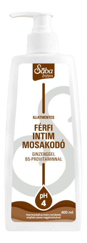 SÁBA Férfi intim mosakodó gél illatmentes - SA23_04_intim_ferfi_illatmentes_mosakodo_flakon_400ml-920x814