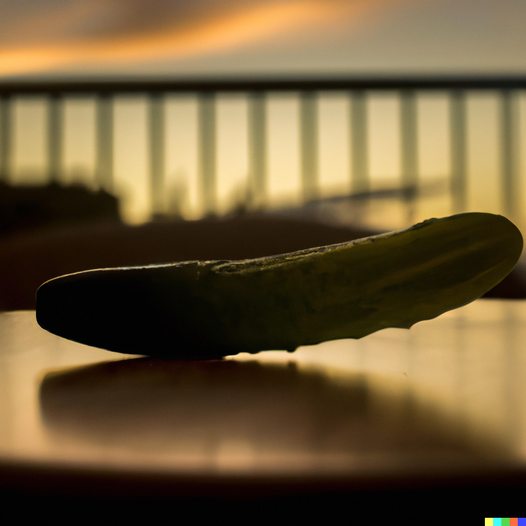 Megfelelő méretű uborka egy asztalon, óvszer