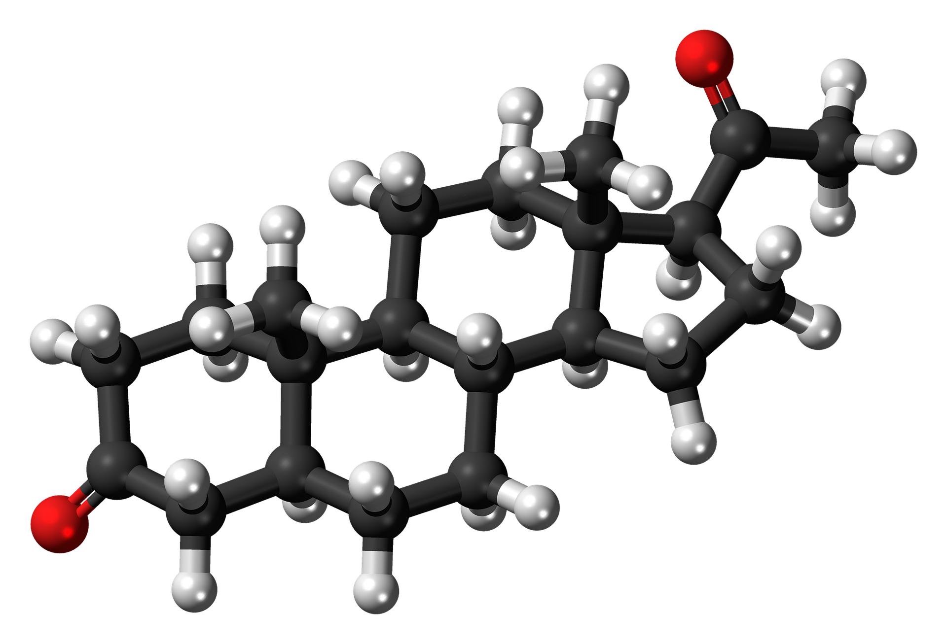 Progeszteron molekula szerkezete